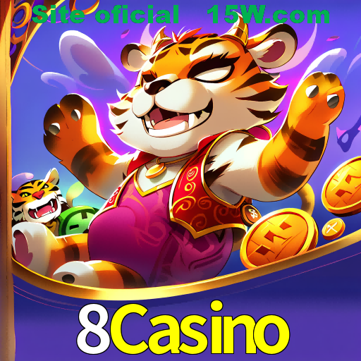 Imagem promocional da 8Casino mostrando a plataforma e suas vantagens